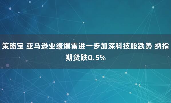 策略宝 亚马逊业绩爆雷进一步加深科技股跌势 纳指期货跌0.5%